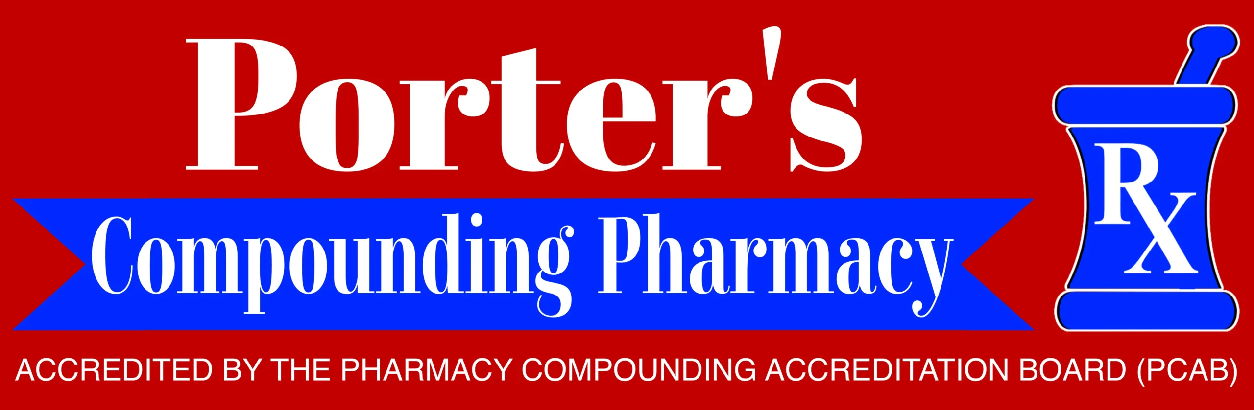 Porter's Compounding Pharmacy logo - Accredited by the Pharmacy Compounding Accreditation Board (PCAB)